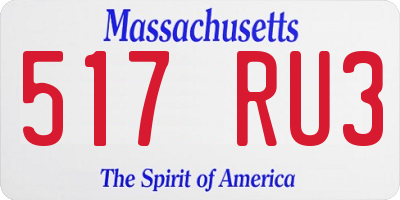MA license plate 517RU3