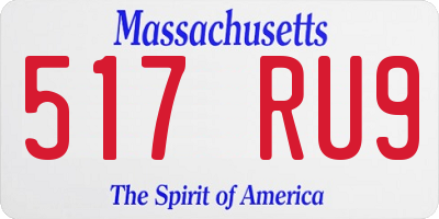 MA license plate 517RU9