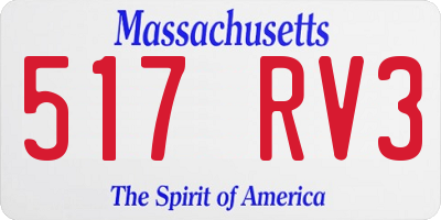 MA license plate 517RV3