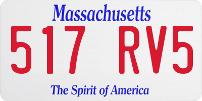 MA license plate 517RV5
