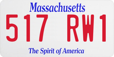 MA license plate 517RW1
