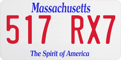 MA license plate 517RX7