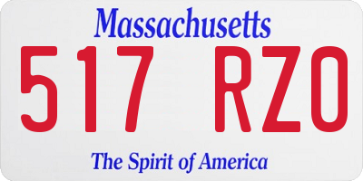 MA license plate 517RZ0