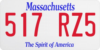 MA license plate 517RZ5