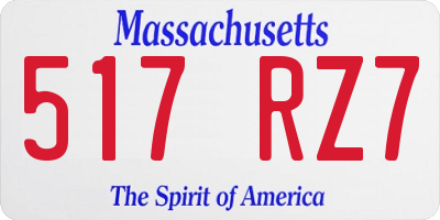 MA license plate 517RZ7