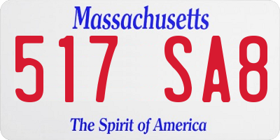 MA license plate 517SA8