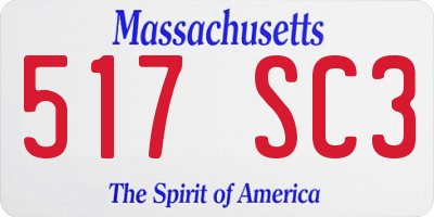 MA license plate 517SC3