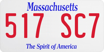 MA license plate 517SC7