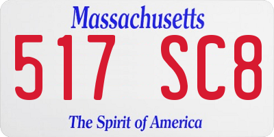 MA license plate 517SC8