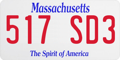 MA license plate 517SD3
