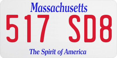 MA license plate 517SD8