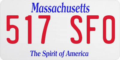 MA license plate 517SF0