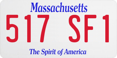 MA license plate 517SF1