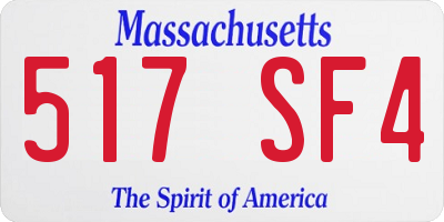 MA license plate 517SF4