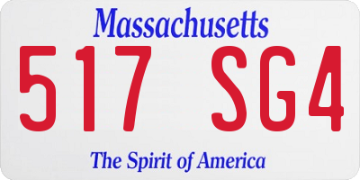 MA license plate 517SG4