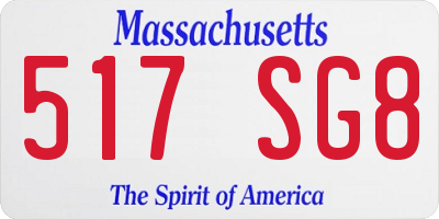 MA license plate 517SG8
