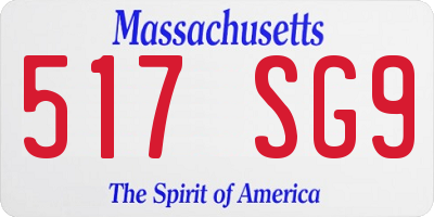 MA license plate 517SG9