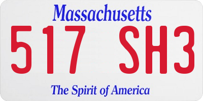 MA license plate 517SH3
