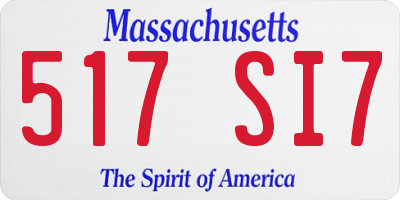 MA license plate 517SI7
