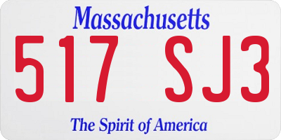 MA license plate 517SJ3