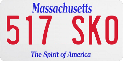 MA license plate 517SK0