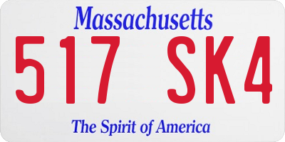 MA license plate 517SK4