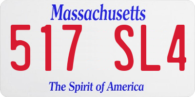 MA license plate 517SL4