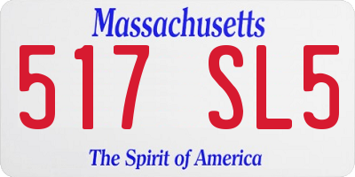 MA license plate 517SL5
