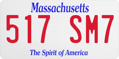 MA license plate 517SM7