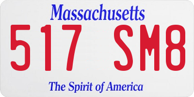 MA license plate 517SM8