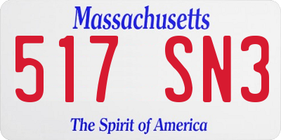 MA license plate 517SN3