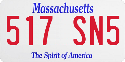 MA license plate 517SN5