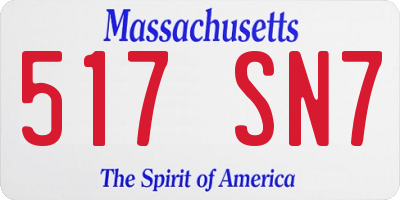 MA license plate 517SN7