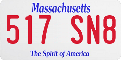 MA license plate 517SN8