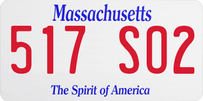 MA license plate 517SO2