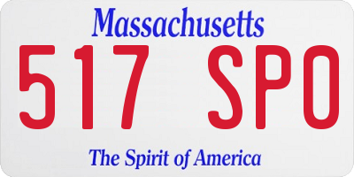 MA license plate 517SP0