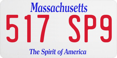 MA license plate 517SP9