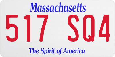 MA license plate 517SQ4