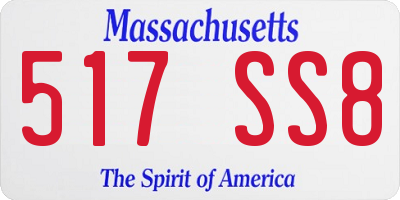 MA license plate 517SS8