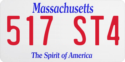 MA license plate 517ST4
