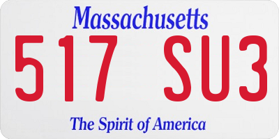 MA license plate 517SU3