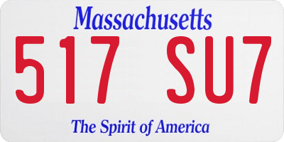 MA license plate 517SU7