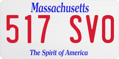 MA license plate 517SV0