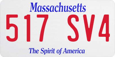 MA license plate 517SV4