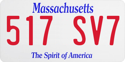 MA license plate 517SV7