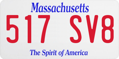 MA license plate 517SV8