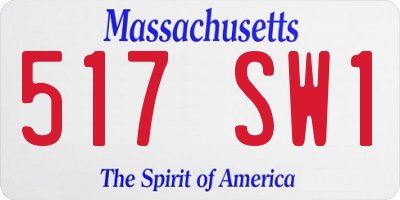 MA license plate 517SW1