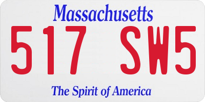 MA license plate 517SW5