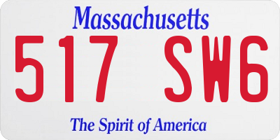 MA license plate 517SW6