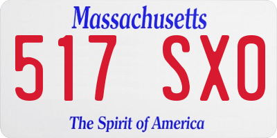 MA license plate 517SX0